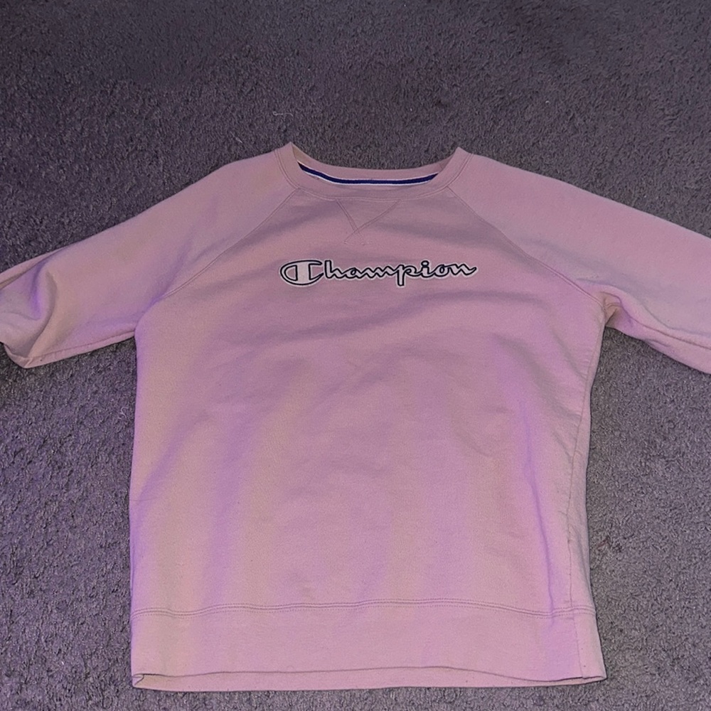 pink, medium, women’s champion crew neck